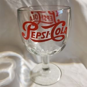 Pepsi Cola Vintage Clear Glass. Goblet